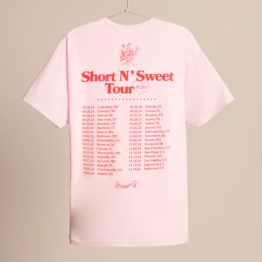 Short n' Sweet Tour Makes You Wanna Fall In Love Tee Sabrina Carpenter Official Store