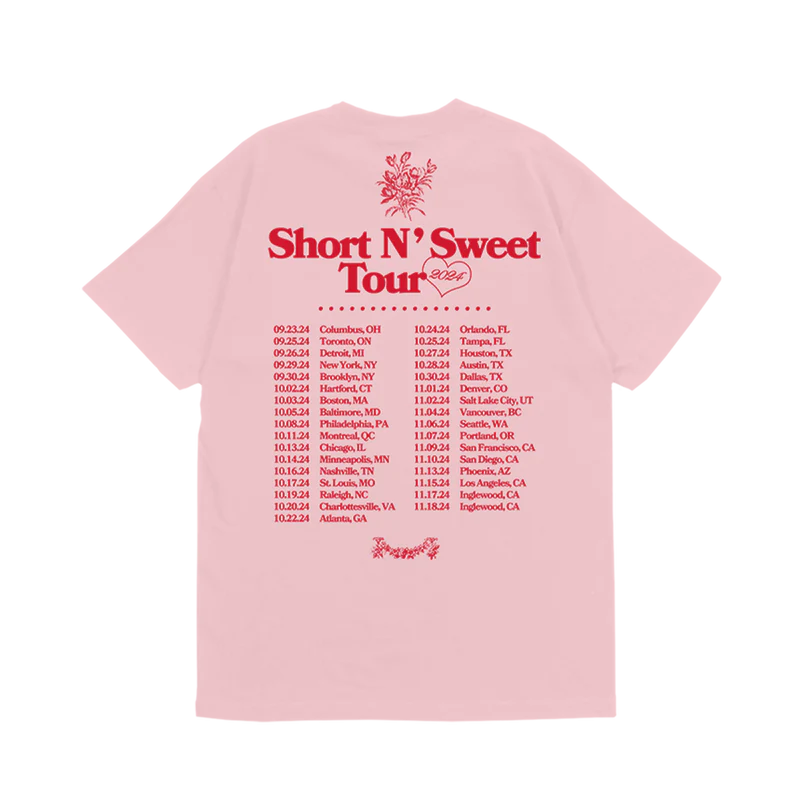 Short n' Sweet Tour Makes You Wanna Fall In Love Tee Sabrina Carpenter Official Store