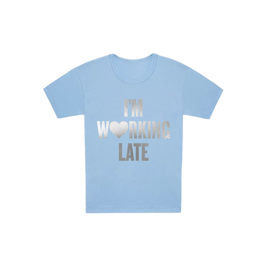 Working Late Silver Foil Graphic T-Shirt Sabrina Carpenter Official Store